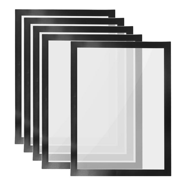 Unique Bargains 12"x17" Magnetic Display Frame A3 Adhesive Magnetic Sign Holder Black 5 Pack