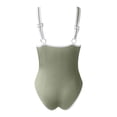 thumbnail image 4 of JIANJIA One Piece Swimsuit Women Summer Solid Color Spaghetti Strap Square Collar Push Up Sleeveless Training Athletic Sports Vintage Womens One-Piece Swimsuits Holiday Wear,Green,S, 4 of 5