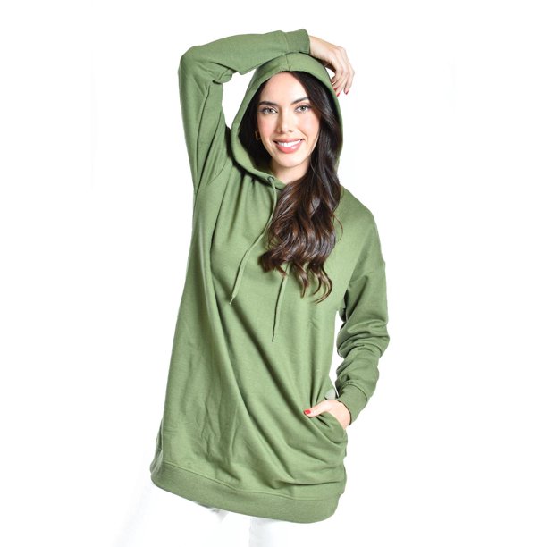 Sudadera larga con capucha Roman Fashion /Juvenil, 2800 (Verde militar) verde M