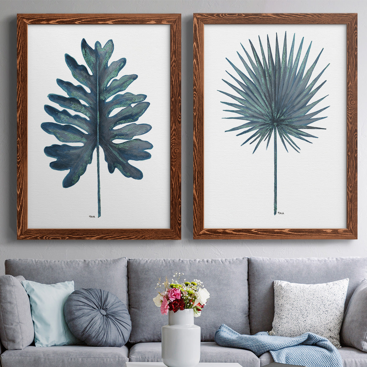 Blue Oasis I - Premium Framed Canvas 2 Piece Set - Ready to Hang