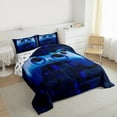 thumbnail image 3 of jejeloiu Teen Video Game Full Size Comforter Sets,Blue Gamepad Bedding Comforter Set,3D Geometric Plaid Bedding Sets For Boys,Ultra Soft Home Decor Reversible,3 Pieces, 3 of 8