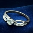 thumbnail image 1 of Alamode TS044-8 Women Rhodium 925 Sterling Silver Ring with AAA Grade CZ in Clear - Size 8, 1 of 1