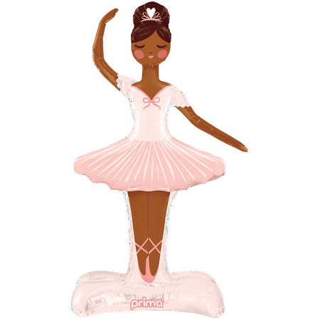 49" Standing Ballerina Shape - Dark Skin Balloon