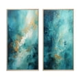thumbnail image 2 of Designart "Turquoise Calm II" Abstract Landscapes Framed Wall Art Set Of 2 - Teal Landscapes Gallery Wall Frame Set For Home Decor, 2 of 6
