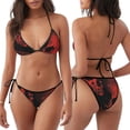 thumbnail image 3 of Fotbe Red And Black Abstract Skull Traje de Baño para Mujer de Dos Piezas – Bikini Sexy de Tirantes Tipo Halter con Diseño Triangular, 3 of 6
