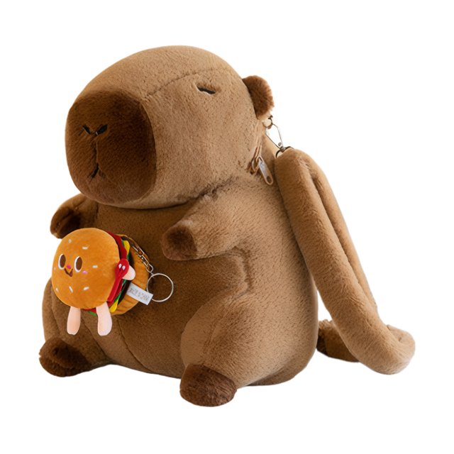 Guardurnaity Mochila infantil de poliéster con estampado de capibara, correa ajustable para el hombro y peluche. Mochilas tipo+5 30cm