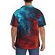 thumbnail image 3 of Balery Red And Blue Fire Camisa Casual de Manga Corta con Botones para Hombre, Texturizada, Estilo Cubano, para Playa, Verano-3X-Large, 3 of 5