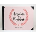 thumbnail image 3 of Darling Souvenir Pink Leaves Printed Wedding Guest Book Hardbound Cover Sign In Book Registry Scrapbook-9 x 12 Inches, 3 of 5