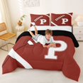 thumbnail image 3 of Erosebridal Teens Football Gaming Letter P Monogrammed Full Size Comforter Sets 3 Pieces,Girls Boys Sport Rugby Gamer Bedding Sets,Black Reversible,Luxury Bedroom Decor, 3 of 6