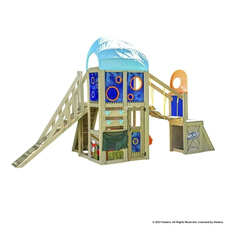 UPC: 0875257007856 | KidKraft x Nerf Command Base Battle Fort Wooden Two-Story Playset with Targets  For Ages 3-10