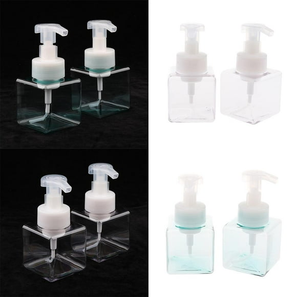 Dispensador de Espuma Salvador Frasco Cuadrado 250 ML Claro + azul