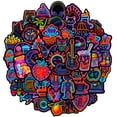 thumbnail image 2 of Calcomanías de grafiti impermeables de neón, 50 unidades, para bricolaje, 2 of 2