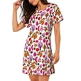 thumbnail image 2 of Fotbe Squirrel In The Forest Bata de Dormir para Mujer con Estampado, Camisón de Algodón de Manga Corta, Ropa de Dormir Casual, 2 of 6