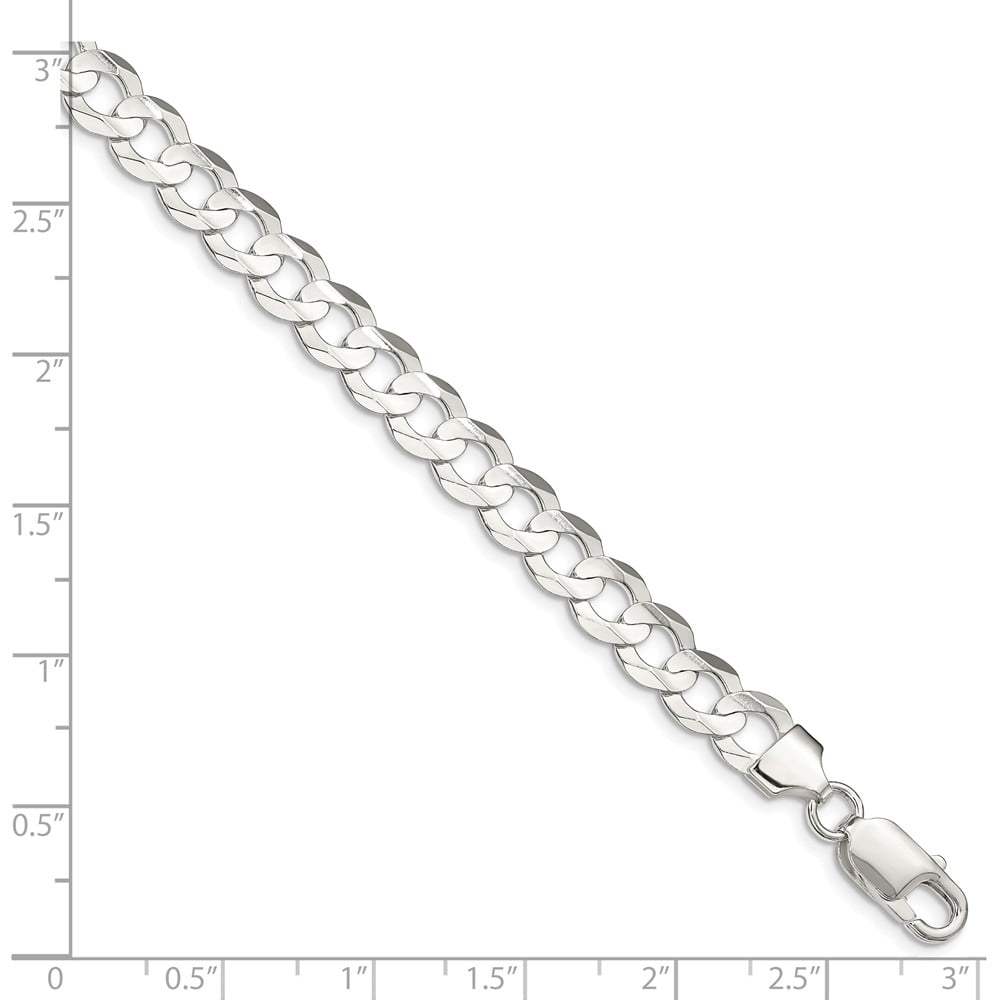 with Secure Lobster Lock Clasp Jewel Tie 925 Sterling Silver 8mm Cuban Curb Chain Necklace 