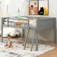 thumbnail image 3 of Bellemave Low Loft Bed Full Size, Solid Wood Loft Bed Frame with Climbing Ladder, Lower Storage Space Loft Beds for Junior, No Box Spring Needed（Gray）, 3 of 3
