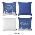thumbnail image 2 of Decorative Christmas Themed Throw Pillow Cover Set of 4 Square 18" x 18" Blue & White for Couch, Bedding, 2 of 8