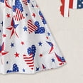 thumbnail image 5 of mgoYE Toddler July 4th Outfit Girl 4th of July Baby Girl Outfits 4th of July Outfit Independence Day Shirt Skirt Set American Flag Summer Clothes(White,5-6 Years), 5 of 5