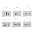 thumbnail image 3 of VHC Brands Risen Cloth Bowl Filler Religious Table Decor Farmhouse Knick Knacks Set of 6 White Black Blessed 3 Crosses, 3 of 3