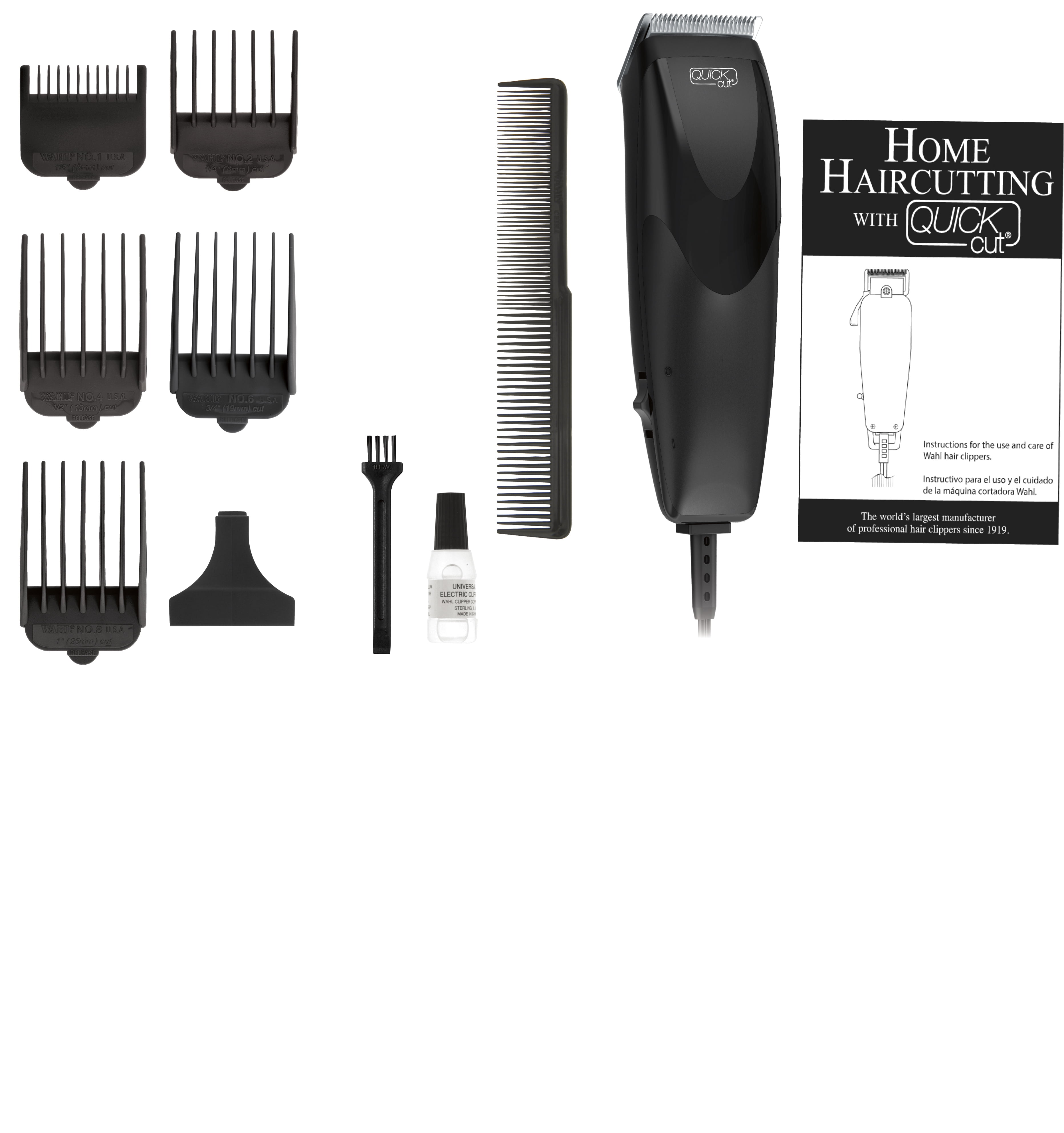 Wahl® Quick Cut® haircutting Machine 10 Pcs kit Durable Family Home