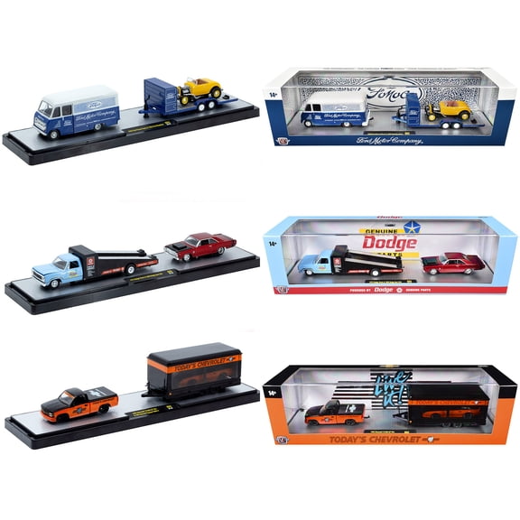 Auto Haulers Set of 3 Trucks Release 93 Limited Edition to 6000 pieces Worldwide 1/64 Diecast Model Cars by M2 Machines