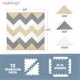 thumbnail image 2 of Play Platoon Non-Toxic Extra-Thick 96 Piece Triangle Play Mat - Comfortable 6x6ft Cushiony Foam Floor Puzzle Exercise Mat for Kids & Toddlers - Sand, Gray & Cream, 2 of 6