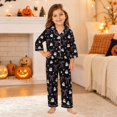 thumbnail image 2 of JAJAHO Girls Halloween Pajamas Cute Ghost Long Sleeve Button Down 2 Piece Pjs Loungewear Set For Kids 3-14Y, 2 of 5