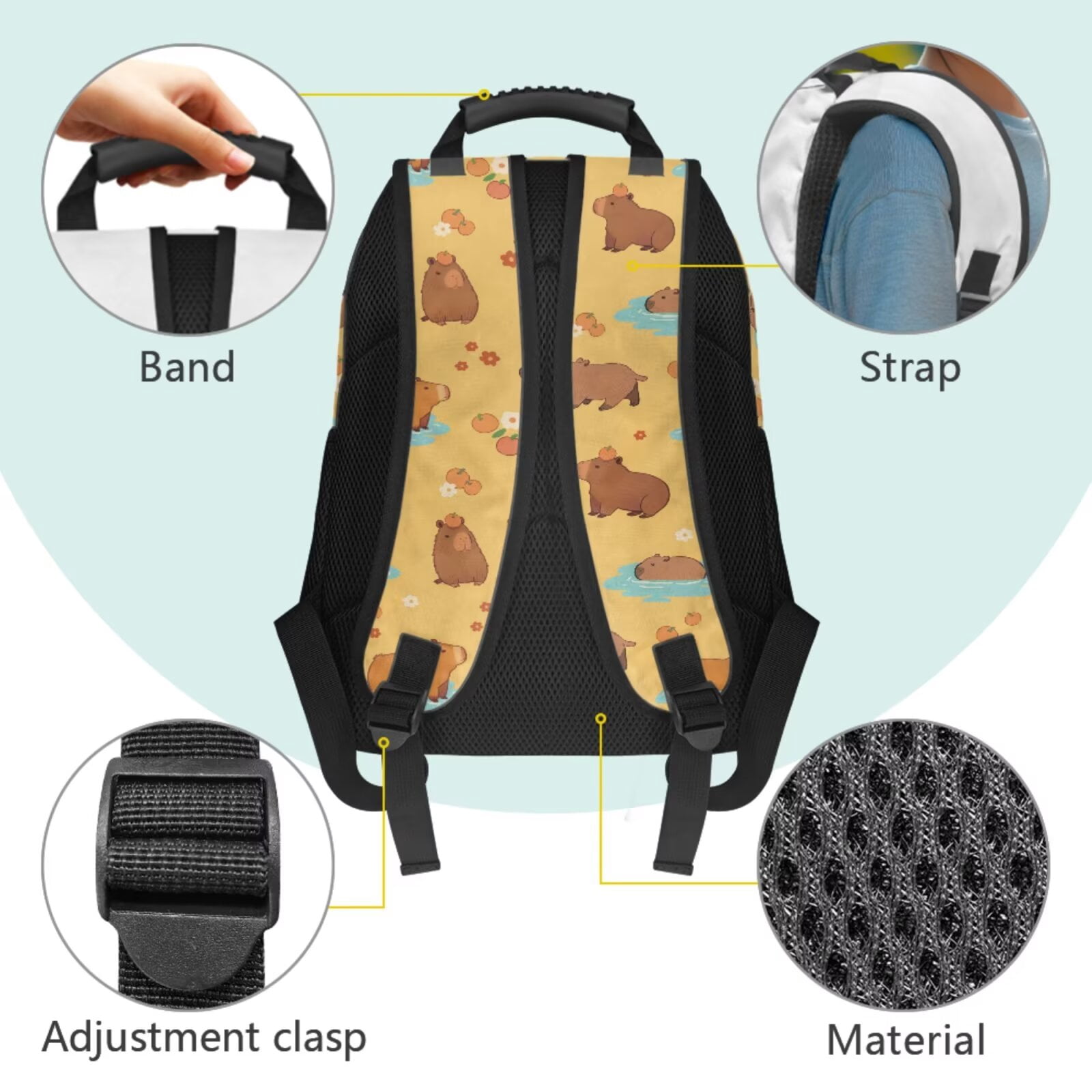 Pzuqiu Black Animals Kids Backpack Set for Girls Bookbag with Lunch Box Pencil Case Set of 4 School Backpack with Adjustable Shoulder Strap for Teen Boys Lightweight School Bag