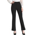 thumbnail image 1 of Pantalones de cintura alta para mujer Allegra K pantalones de Trabajo Informales de Longitud Completa Rectos con cremallera lateral Elástica Negro XL, 1 of 5