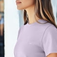 thumbnail image 5 of Dalix Lil Smile Cropped Tee Lightweight High Waisted Short Sleeve Summer Shirt Womens in Lavender L Large, 5 of 5