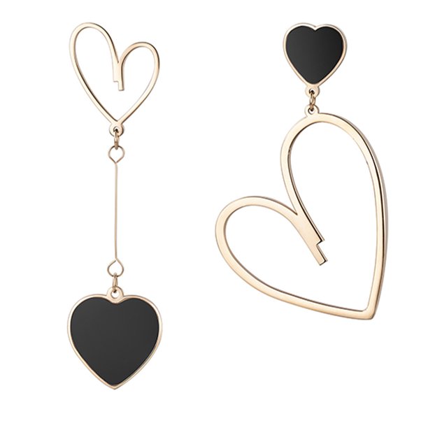 BRIGHTFUFU 1 par de la moda Pendientes del corazón Pendientes de oído Mujeres Pendiente Joyería Ornamentos Oído