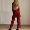 thumbnail image 6 of ClodeEU Women's Sleeveless Wide Leg Jumpsuit,Button Down Casual Linen Romper with Pockets Red,Women's Plus L, 6 of 8