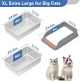 thumbnail image 5 of Stainless Steel Sifting Litter Box With Lid  Xl Extra Large Cat For Pine Pellets & Big Cats Metal Pellet Sifter Pan System Odor Control Liners Scoop, 5 of 7