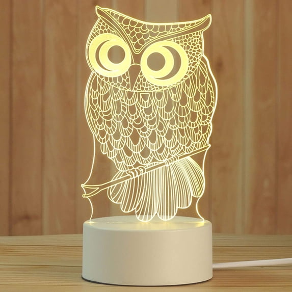 LINLIN 3D Night Light, LED Night Light USB Powered LED Lights Desk Table LED Bedside Lamp for Kids Nightlight for Home Decoration