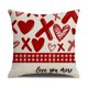 thumbnail image 1 of Fundas decorativas de almohada en forma de corazón 16x16 pulgadas | Impresión doble cara a rayas rojas | Poliéster Suave Duradero | Cierre oculto de cremallera | Juego de 2 fundas para cojines, 1 of 1