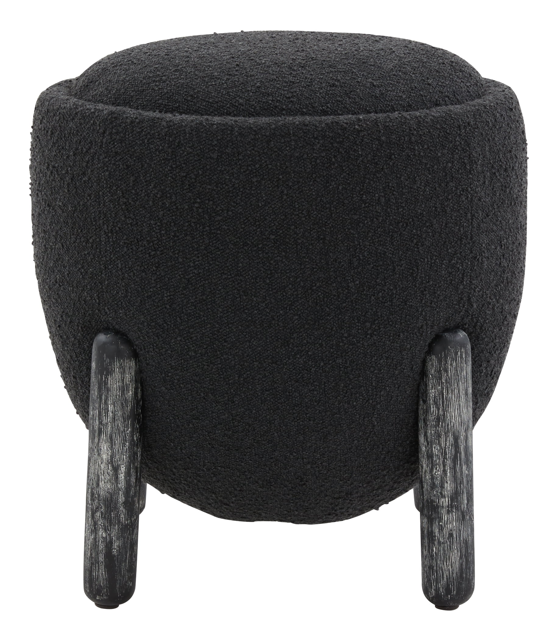 SAFAVIEH Couture Clarabella Modern Boucle Ottoman, Black