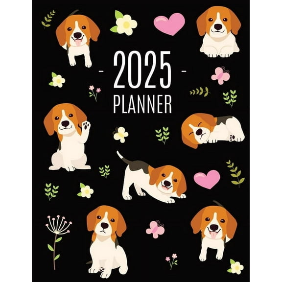 Beagle Planner 2025: Cute Daily Organizer (12 Months) Pretty Scheduler With Friendly Pooch, (Paperback)