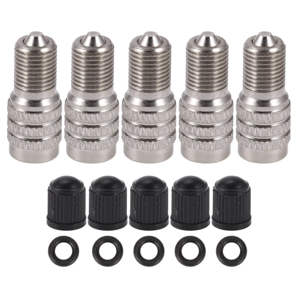 5 Juegos de Extensión de Válvula de Neumático de 25mm con Tapa a Prueba de Polvo Universal de Cobre de 180 Grados para la Mayoría de Coches y Camiones
