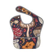 Bingfone Mess-Proof Baby Bib - Waterproof Bib For Baby Boy Or Girl With Food Catcher Pocket, Unisex-Forest Wild Mushroom