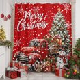 thumbnail image 6 of Small Stall Shower Curtain 36x78 Inch Narrow Half Size Red Truck Christmas Bath Curtains Bathroom Decor, Xmas Tree Snowman Snowflake Waterproof Fabric Shower Curtain Set with Hooks 36 Inch, 6 of 8