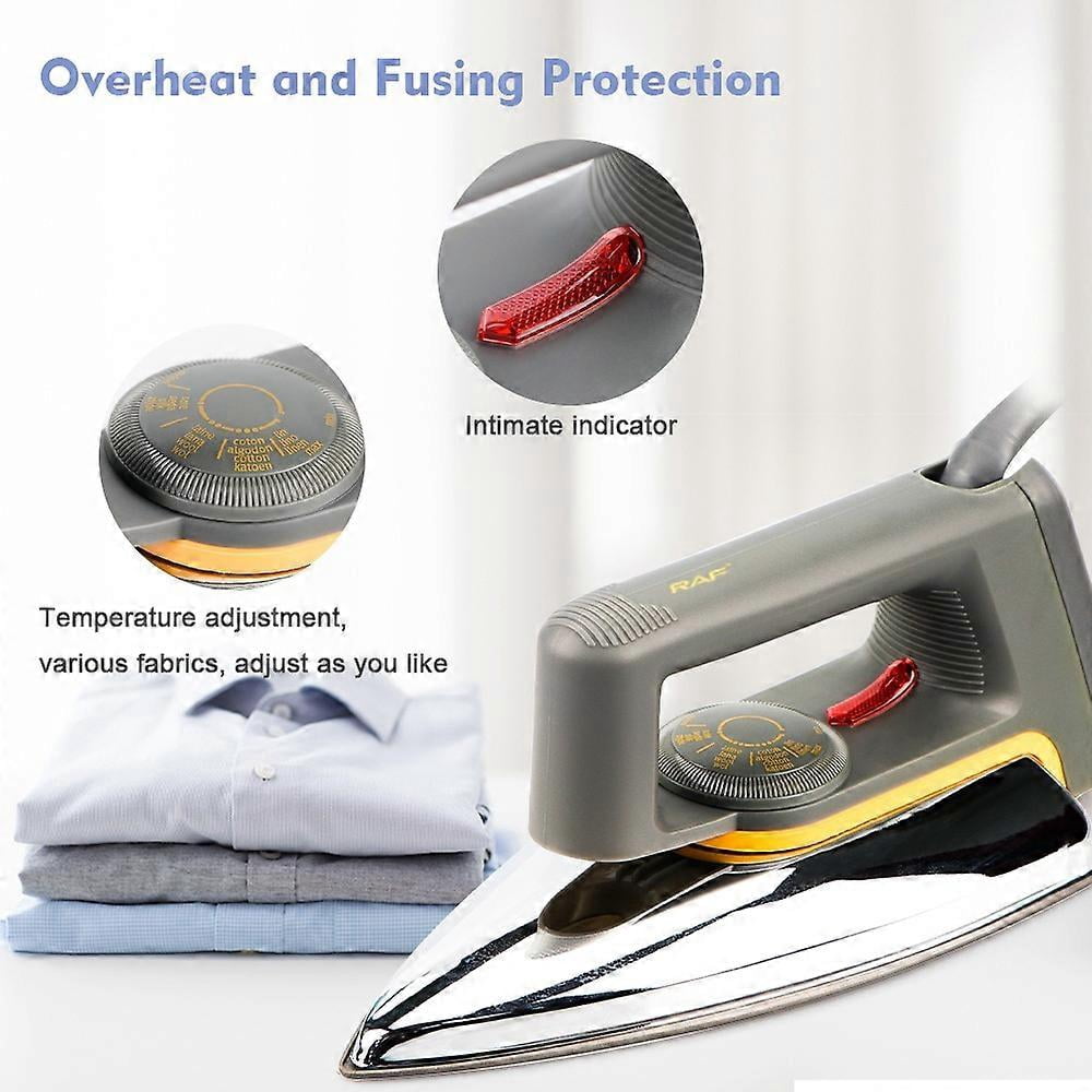RAF R.1108 1600W Classic Electric Dry Iron Stainless Steel Soleplate Home Ironing Machine,EU Plug