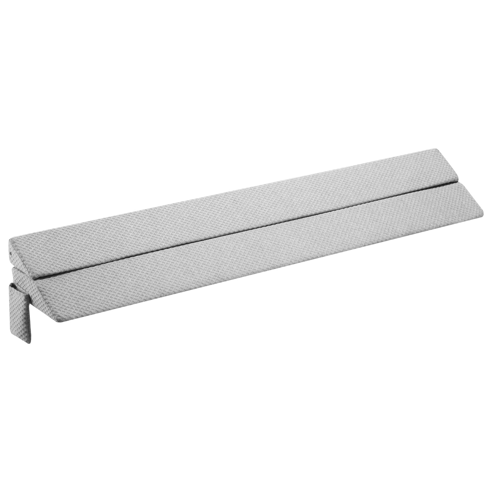 KFFKFF Bed Wedge Pillow for Headboard, Queen Size, 60"x10"x6" Gap Filler, Covers 0-7" Space Between Mattress and Headboard, Foam Cushion with Side Pocket, for Back Support, Gray