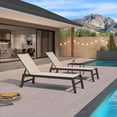 thumbnail image 7 of PURPLE LEAF Patio Chaise Lounge Set of 2, Aluminum Reclining Loungers with Side Table, Adjustable Backrest & Wheels – Waterproof, Easy to Assemble for Deck, Pool, Lawn, or Garden，Marble White, 7 of 7