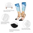 thumbnail image 3 of JUNZAN Beach Starfish Shell Pattern Fun Novelty Knee Warmer High Socks, 3 of 6