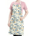 thumbnail image 5 of Pioneer Flower Floral Print Pattern Apron-Garden Aprons for Women with Pockets-Cotton Linen Waterproof Kitchen Cooking Gardening Aprons Adjustable for Kitchen,Cooking,BBQ and Salon 33x27 Inch, 5 of 7