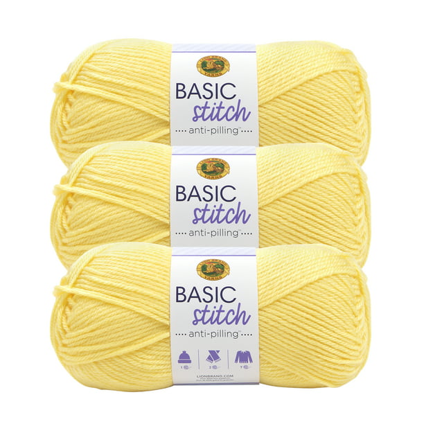 Lion Brand Yarn Basic Stitch Anti Pilling Lemonade Anti Pilling Medium Acrylic Yellow Yarn 3 Pack Walmart Com Walmart Com