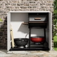 thumbnail image 4 of MUERE Indoor Outdoor Plastic Storage Cabinet 34"x15"x34", Outdoor Storage Shed for Living Room, Hallway, Balcony, Garage, Garden, Backyard-White（W/O Shelf）, 4 of 8