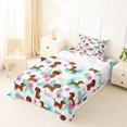 thumbnail image 5 of Homewish Funny Dachshund Animal Twin Sheets,Pretty Hibiscus Flower Bedding,Ocean Wave Decor,3pcs,1 Fitted Sheet and 1 Pillowcase, 5 of 6