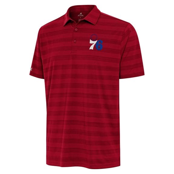 Men's Antigua Red Philadelphia 76ers Tunnel Polo