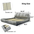 thumbnail image 5 of Modern King Size Upholstered Platform Bed with Oversized Ultra-soft Cushioned Headboard and 1000 Lbs Weight Capacity, No Box Spring Needed, Noiseless, Grey, 5 of 7