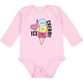 thumbnail image 3 of Inktastic I Love Ice Cream with Cute Ice Cream Cone Boys or Girls Long Sleeve Baby Bodysuit, 3 of 5